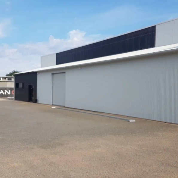 Completed commercial shed exterior