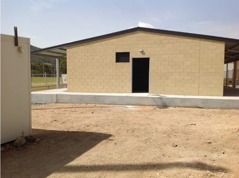 Completed brick sports facility exterior