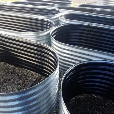 Oval galvanised garden bed